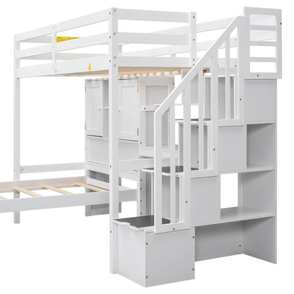Loft Bed With Built In Desk And Staircase