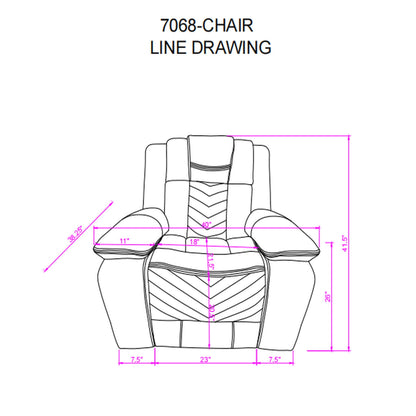 Raize - Power Recliner With LED Functionality - Gray