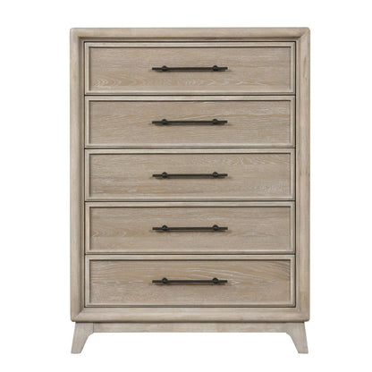 1 Piece Chest With Handles, Angled Legs, Ball Bearing Glides - Oak