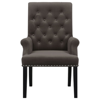 Alana Velvet Upholstered Dining Arm Chair Brown
