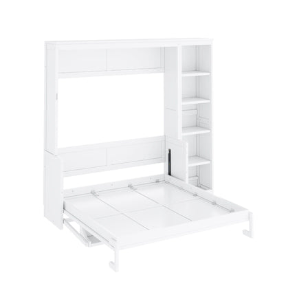 Sturdy Murphy Bed With Desk And Bookshelf