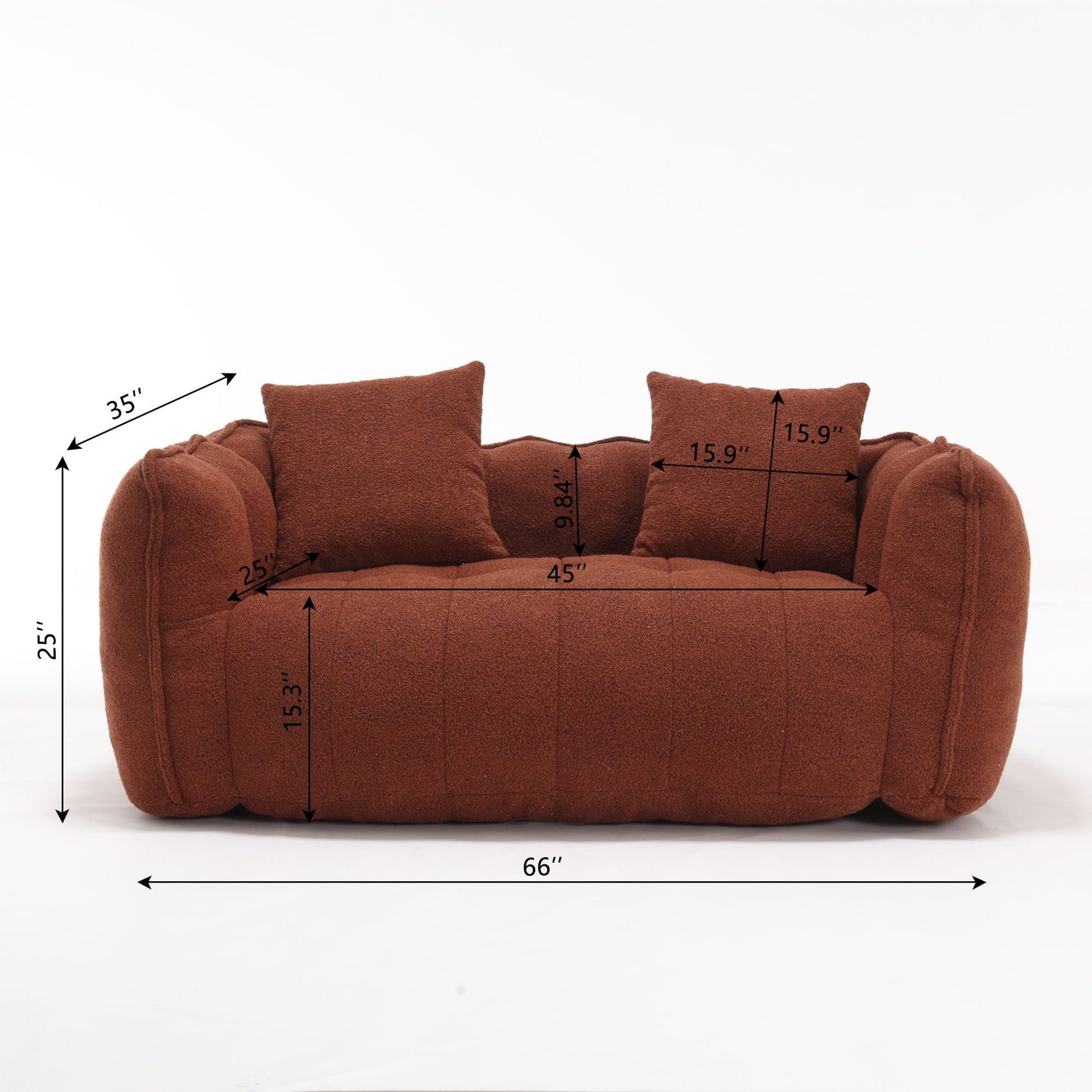Cozy Beanbag Chair With High Resilience Foam Core For 2