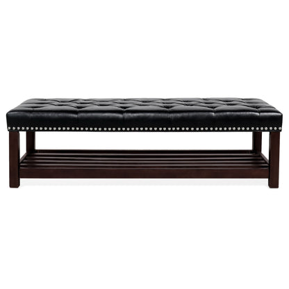 Bedroom End Of Bed Bench Tufted Upholstered End Of Bed Bench End Of Bed Entrance Shoe Bench With Nailhead Trim And Shelf Bedroom Upholstered Bench Living Room Shoe Rack Footstool