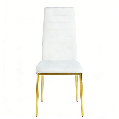 Dining Chair (Set of 4) - Gold / White