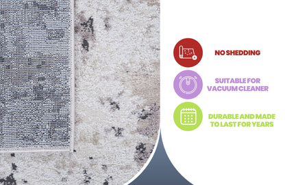 Payas - 6' X 9' Abstract Area Rug - Cream / Brown