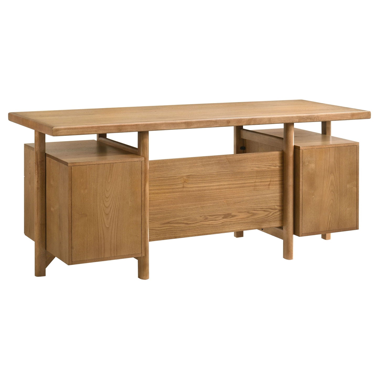 Roldan 69-inch 4-drawer Computer Desk with File Drawer Light Ash