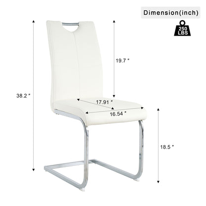 Modern Dining Chairs With Padded Seat And Metal Legs