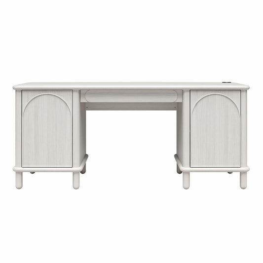 Selena - Double Pedestal Desk - Rustic White