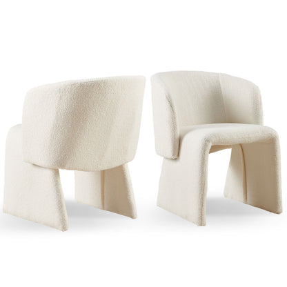 Modern Accent Chair Brown Single Sofa Chair, Upholstered Side Chair Teddy Comfy Chair For Dining Room / Bedroom / Living Room / Reception