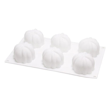 6 Pumpkin Silicone Cake Mold For Chocolate Ice Cream Decorating Pudding Dessert Tools Bakeware Baking Silicone Cake Molds For Baking 3D Pumpkin Silicone Mold For Party