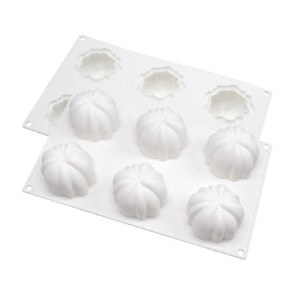 6 Pumpkin Silicone Cake Mold For Chocolate Ice Cream Decorating Pudding Dessert Tools Bakeware Baking Silicone Cake Molds For Baking 3D Pumpkin Silicone Mold For Party