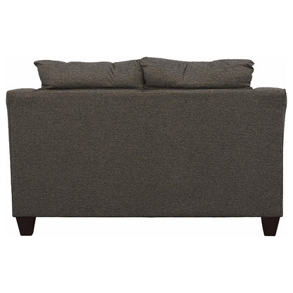 Salizar Upholstered Flared Arm Loveseat Charcoal Grey