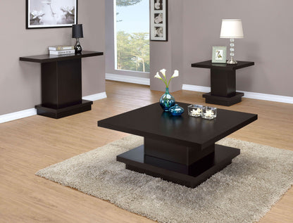 Reston Square Engineered Wood Side End Table Cappuccino