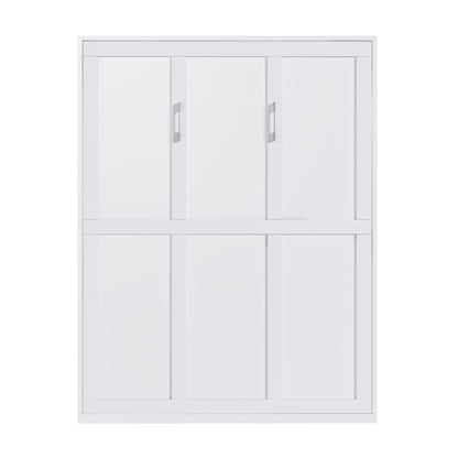 Queen Murphy Bed, Foldable Wall Bed, Space Saving Design For Bedrooms - White