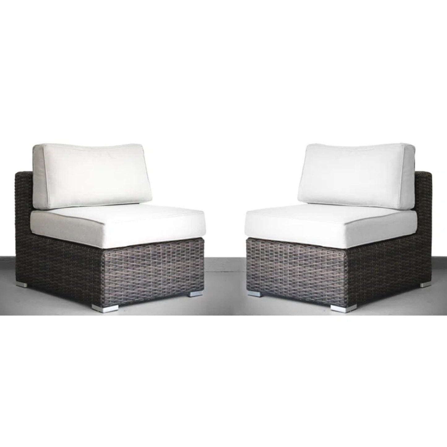 Seating Set With Cushions Handcrafted Wicker Design