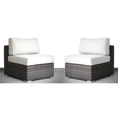 Seating Set With Cushions Handcrafted Wicker Design