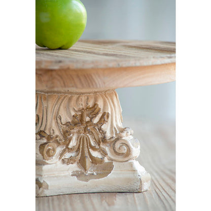 Cake Stand, Cake Plate With Magnesium Base - Cream / Brown