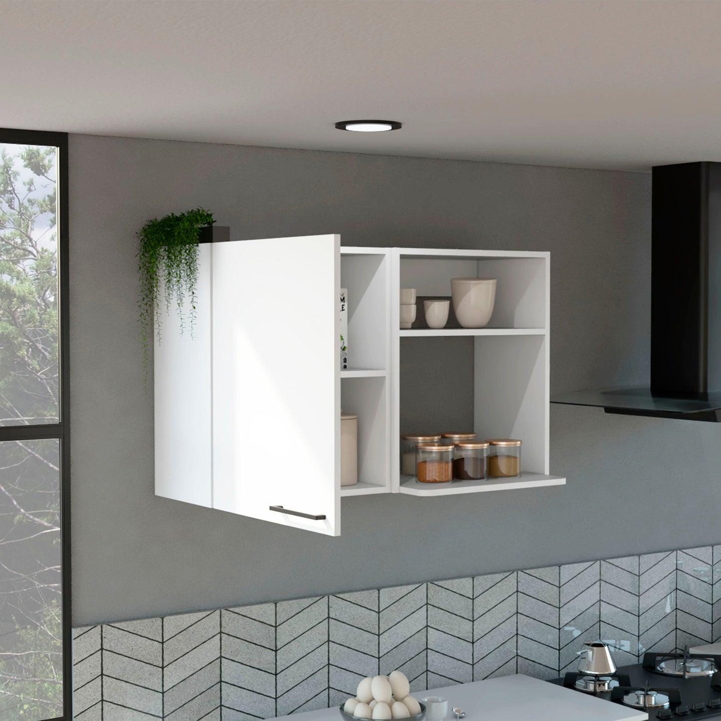 Burwood - Kitchen Wall Cabinet With 2 Doors And Shelves - White