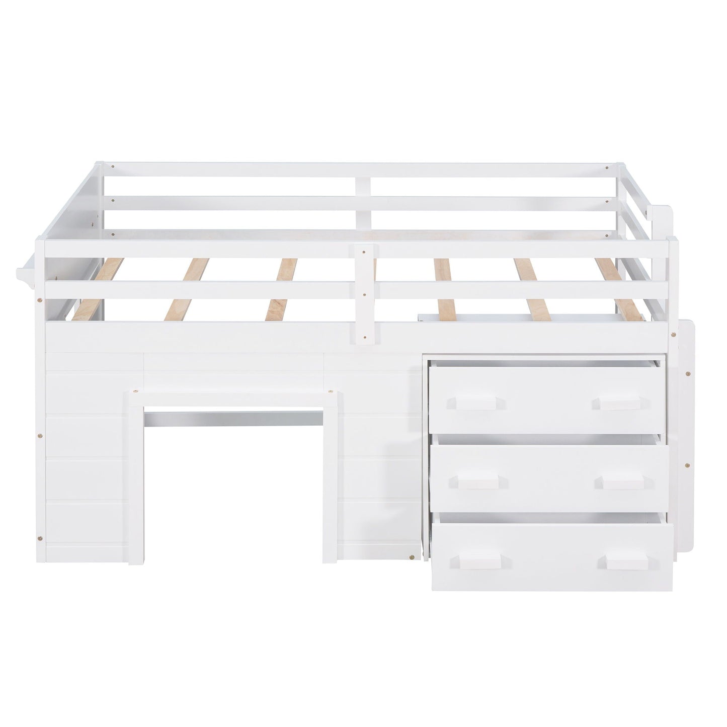 Loft Bed With Cabinet And Shelf