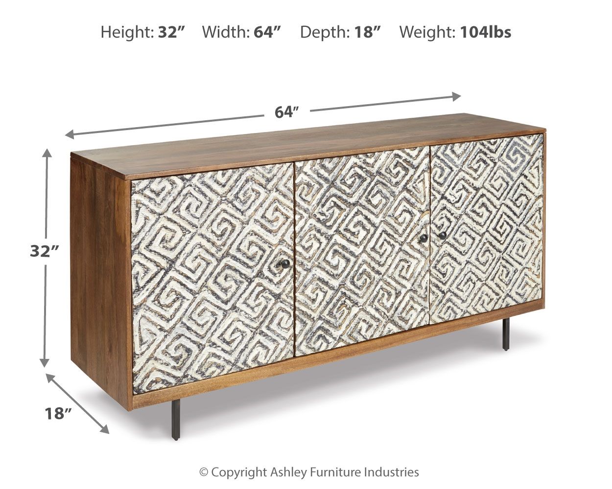 Kerrings - Accent Cabinet - Brown / Black / White