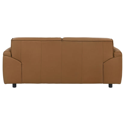 Buxton Top Grain Leather Upholstered Loveseat Orange