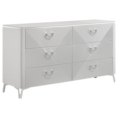Cassia 4-piece Queen LED Bedroom Set White High Gloss