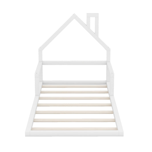 Floor Bed With House Shaped Headboard