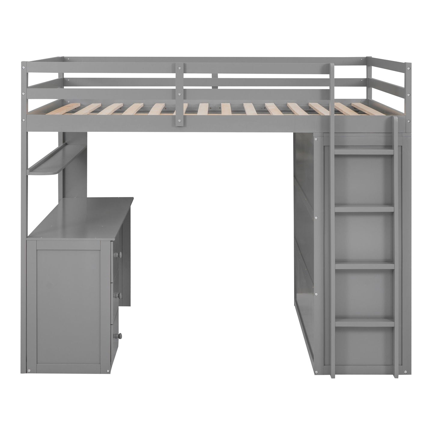 Loft Bed With Drawers, Desk, And Wardrobe