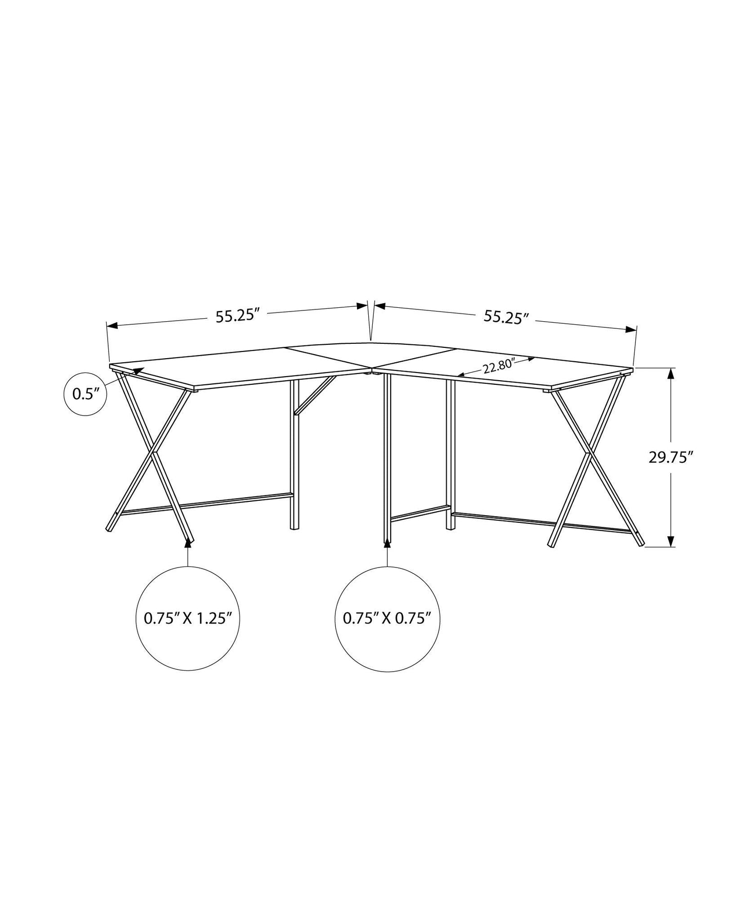 Computer Desk, Home Office, Corner, L Shape, Laptop, Contemporary / Modern