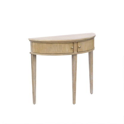 Vintage Inspired Storage Console Table With Fluted Doors
