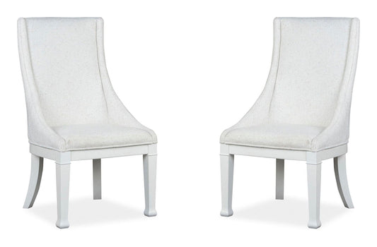 Kingston - Upholstered Host Chair (Set of 2) - Whisper White And Cerused Nutmeg