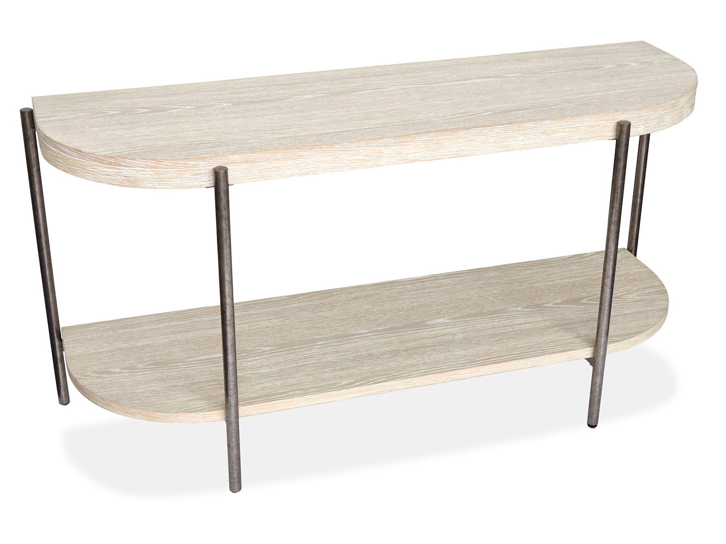 Jennings - Demilune Sofa Table - Edgecomb Gray And Weathered Antique Nickel