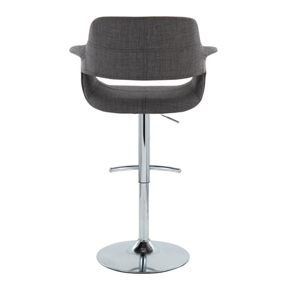 Vintage Flair - Mid Century Modern Adjustable Barstool With Swivel With Rounded T Footrest (Set of 2)