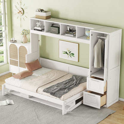 Space Saving Murphy Wall Bed With Closet And Drawers