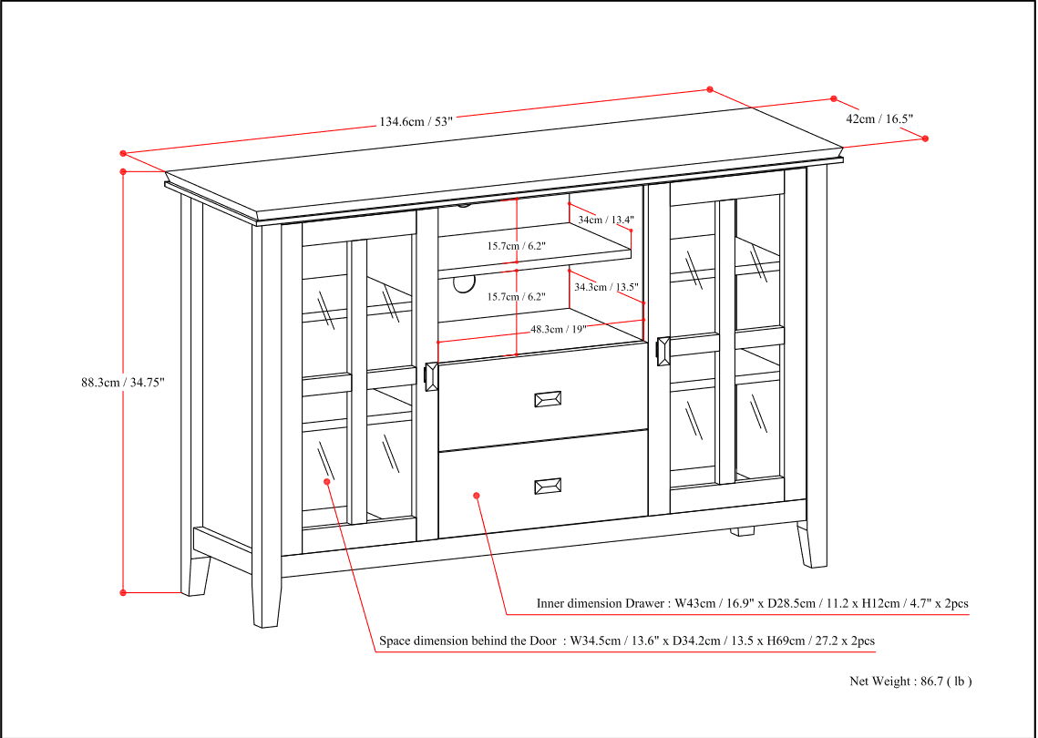 Artisan - Handcrafted, Tall TV Media Stand