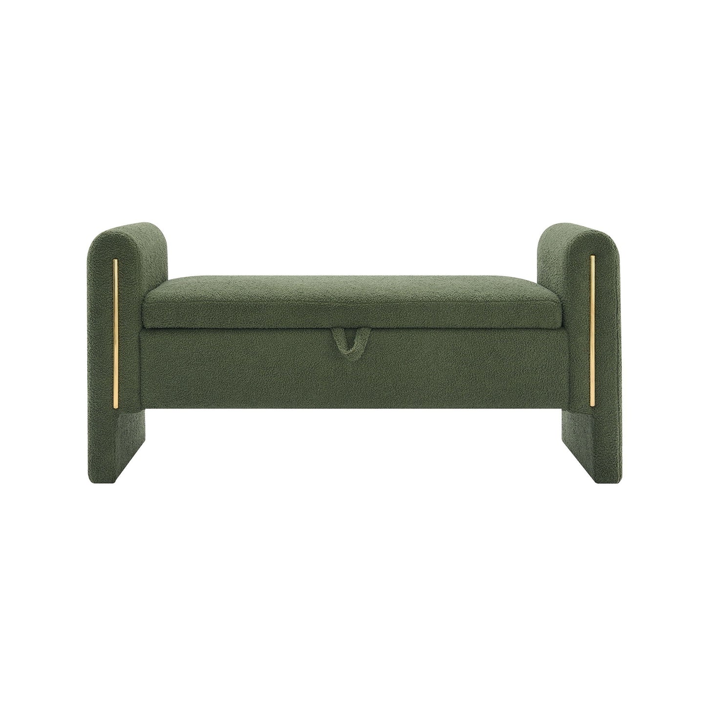 Modern Teddy Upholstered Large Bed End Bench With Arms And Storage