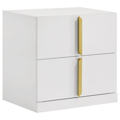 Ines 5-piece Eastern King Bedroom Set Navy and White High Gloss