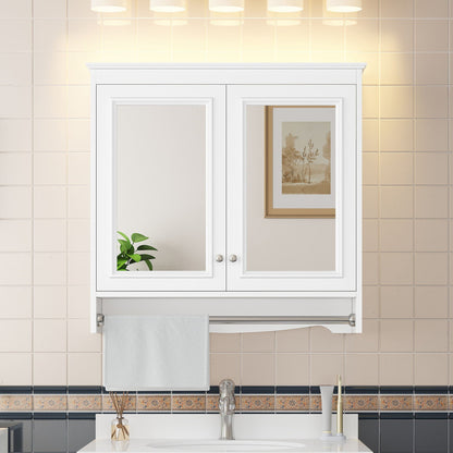 Modern Wall-Mounted Mirror Cabinet With Adjustable Shelves, Soft-Close Doors, High-Definition Mirror