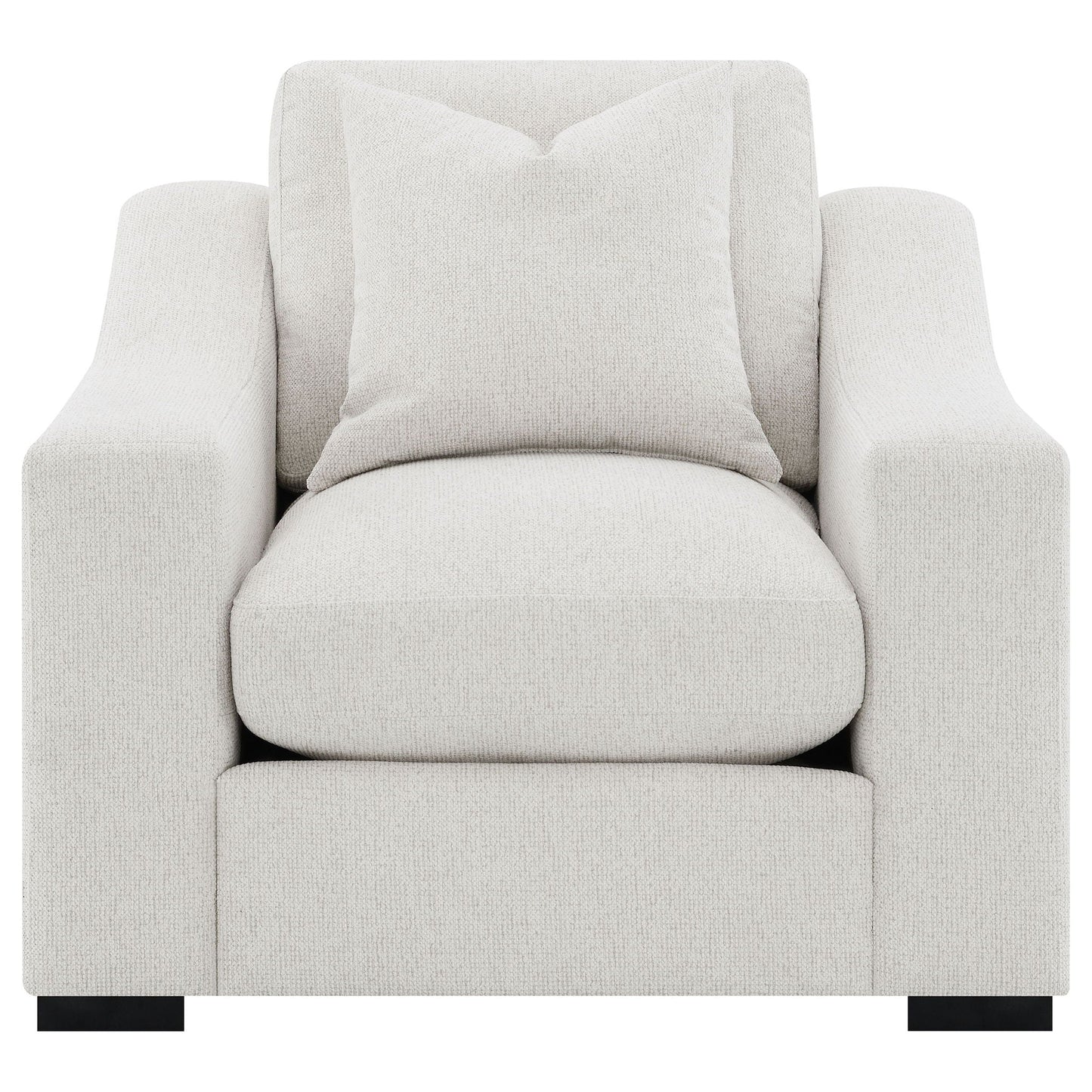 Ashlyn Fabric Upholstered Track Arm Accent Chair Sand