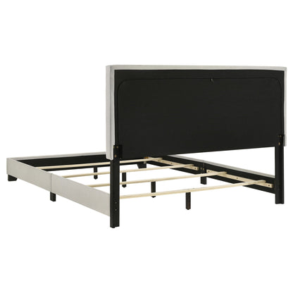 Dorian Fabric Upholstered Queen Panel Bed Cream