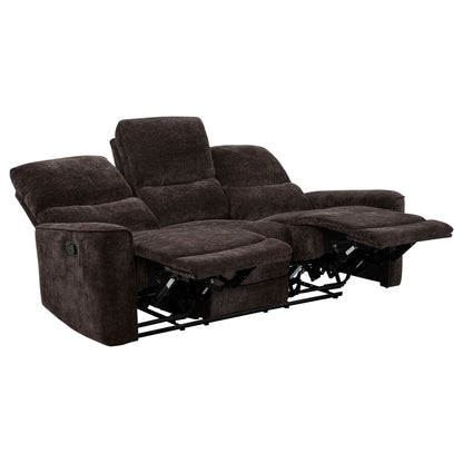 Navarro 2-piece Upholstered Reclining Sofa Set Dark Brown
