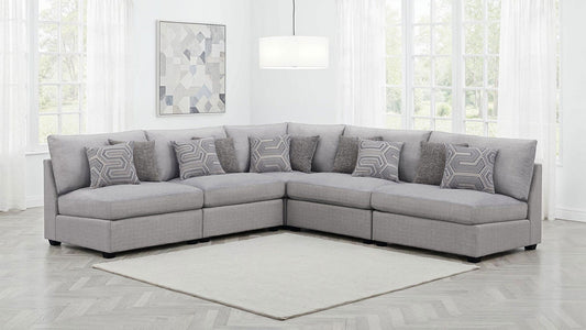 Cambria 5-piece Upholstered Modular Sectional Sofa Grey
