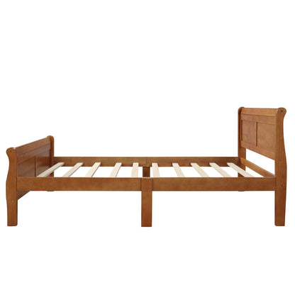 Platform Bed Frame Mattress Foundation Sleigh Bed With Headboard / Footboard / Wood Slat Suppor