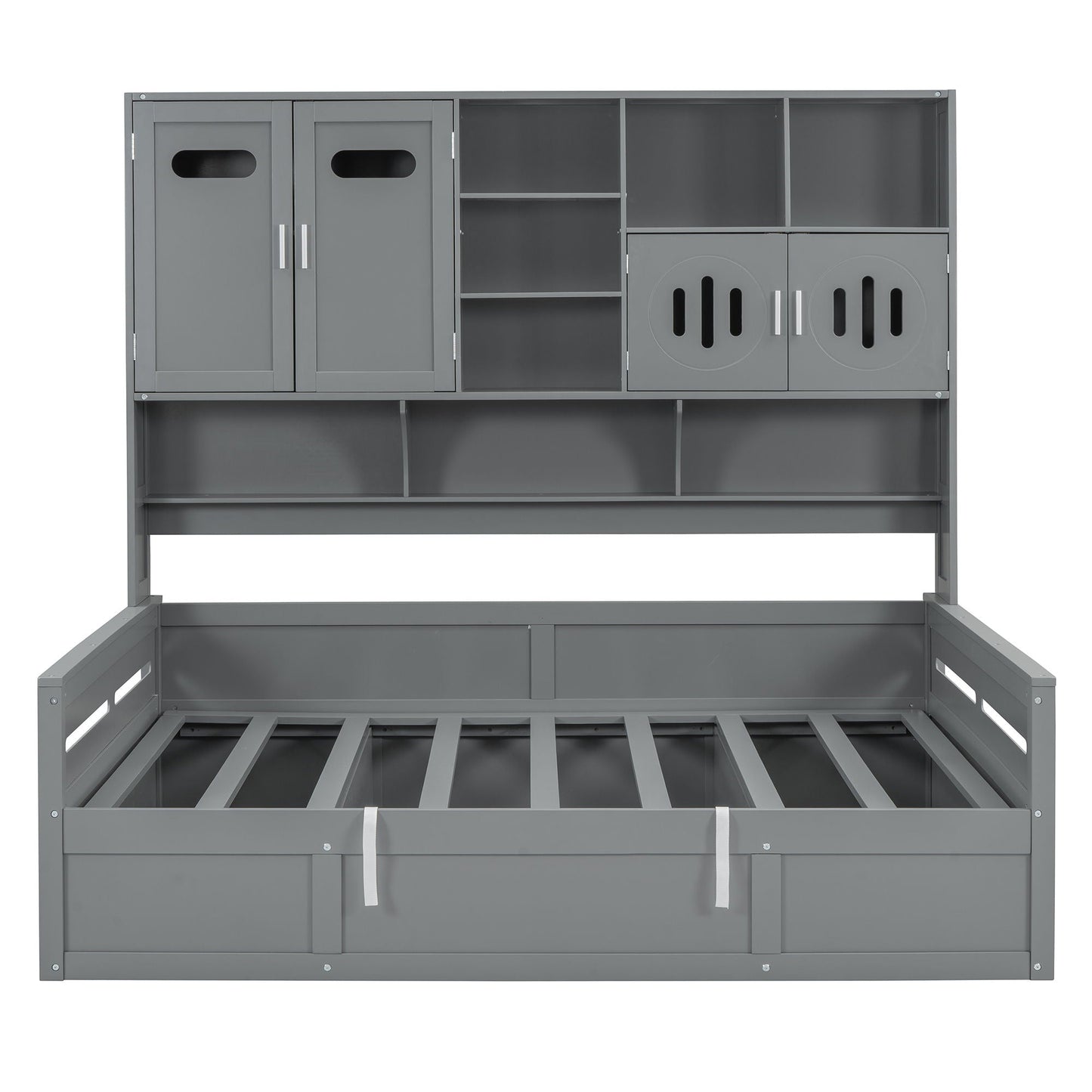 Daybed With All-In-One Cabinet And Shelf