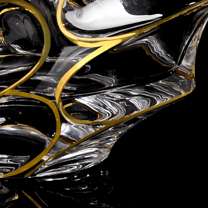 Gold Line Storm Japanese Crystal Whisky Glass