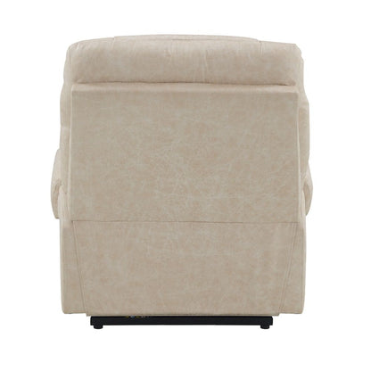 Nairi - Power Recliner With Lift & Heating & Massage - Ivory Leather Aire