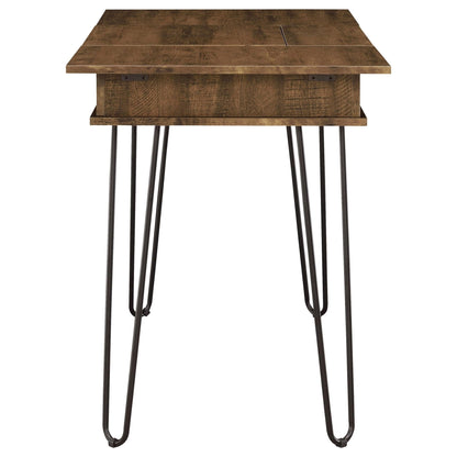 Sheeran 47-inch Writing Desk with Storage Rustic Amber