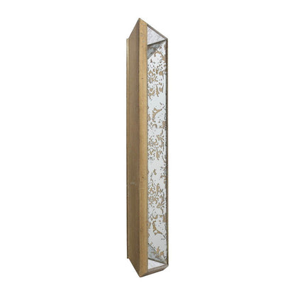Antique Rectangle Mirror With Floral Accents, Mirrored Display Tray, Hanging Wall Mirror