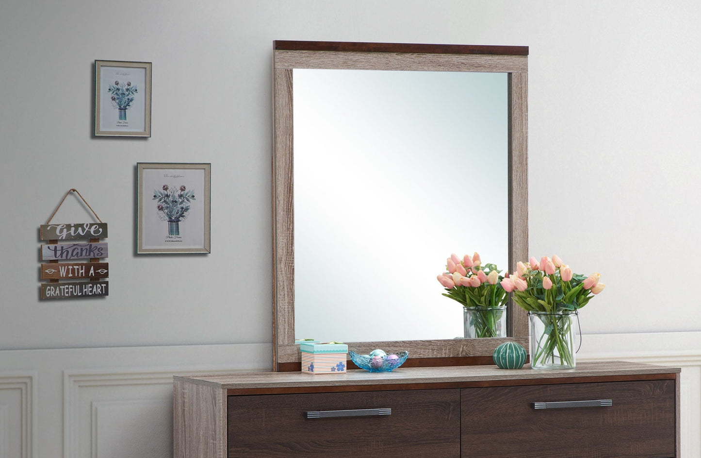 Magnolia - Mirror - Gray / Brown