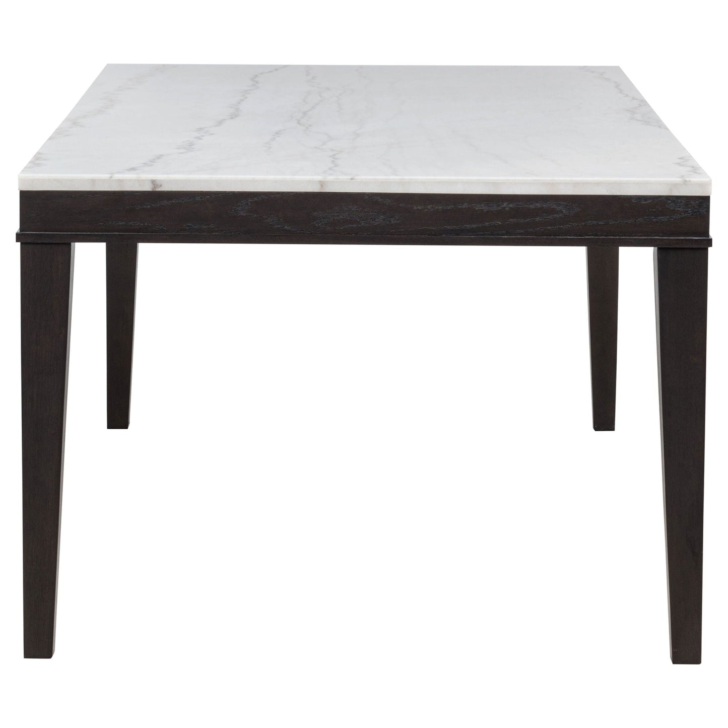 Averill 72-inch Rectangular White Marble Top Dining Table Coffee Bean